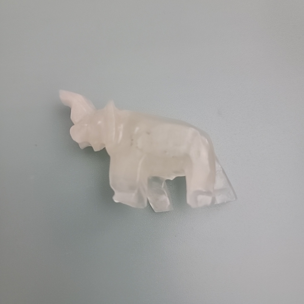 Clear Quartz Carved Elephant Crystal
